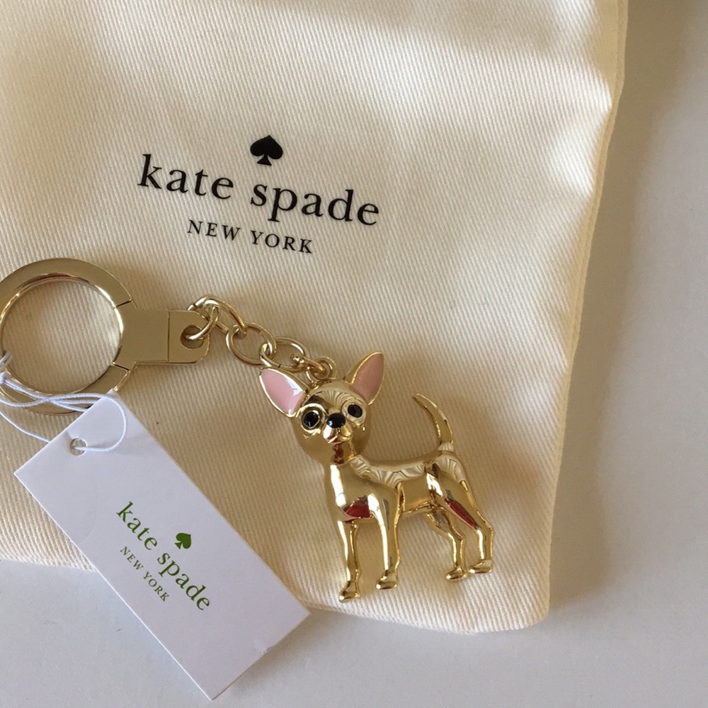 Kate Spade Chihuahua Dog Key Fob Keyring - Picture 2 of 8